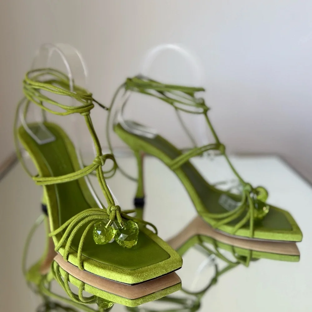 New JIMMY CHOO Jemma 90 embellished suede sandals $1,125 37.5 - Picture 7 of 14